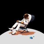 Space Man Sitting In Chair