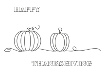 Thanksgiving Pumpkins Line Art
