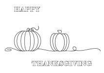 Thanksgiving Pumpkins Line Art