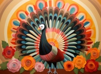 Thanksgiving Turkey Abstract Art