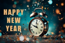 Time Clock Confetti New Year