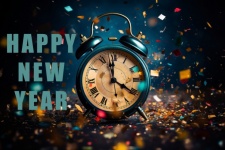 Time Clock Confetti New Year