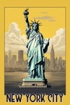 Travel Poster New York Statue