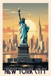 Travel Poster New York Statue