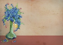 Vase With Forget-me-nots Vintage