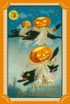 Vintage Halloween Cat Card