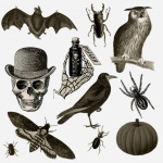 Vintage Halloween Clipart Set