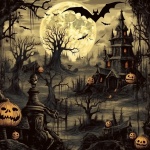 Vintage Halloween Landscape