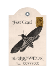 Vintage Halloween Moth Label
