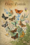 Vintage Butterfly Caterpillars Flowers
