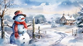 Vintage Snowman Art