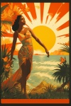 Vintage Woman Travel Poster