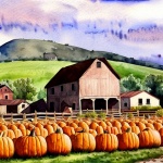Watercolor Art Farmland