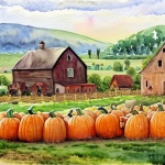 Watercolor Art Farmland