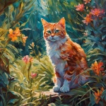 Watercolor Image Of A Ginger Cat