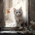 White Kittens&039; Playful World