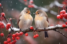 Winter Birds Art