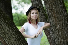 Woman, Portrait, Hat, Summer, Trees
