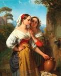 Young Italian Women At The Fountain