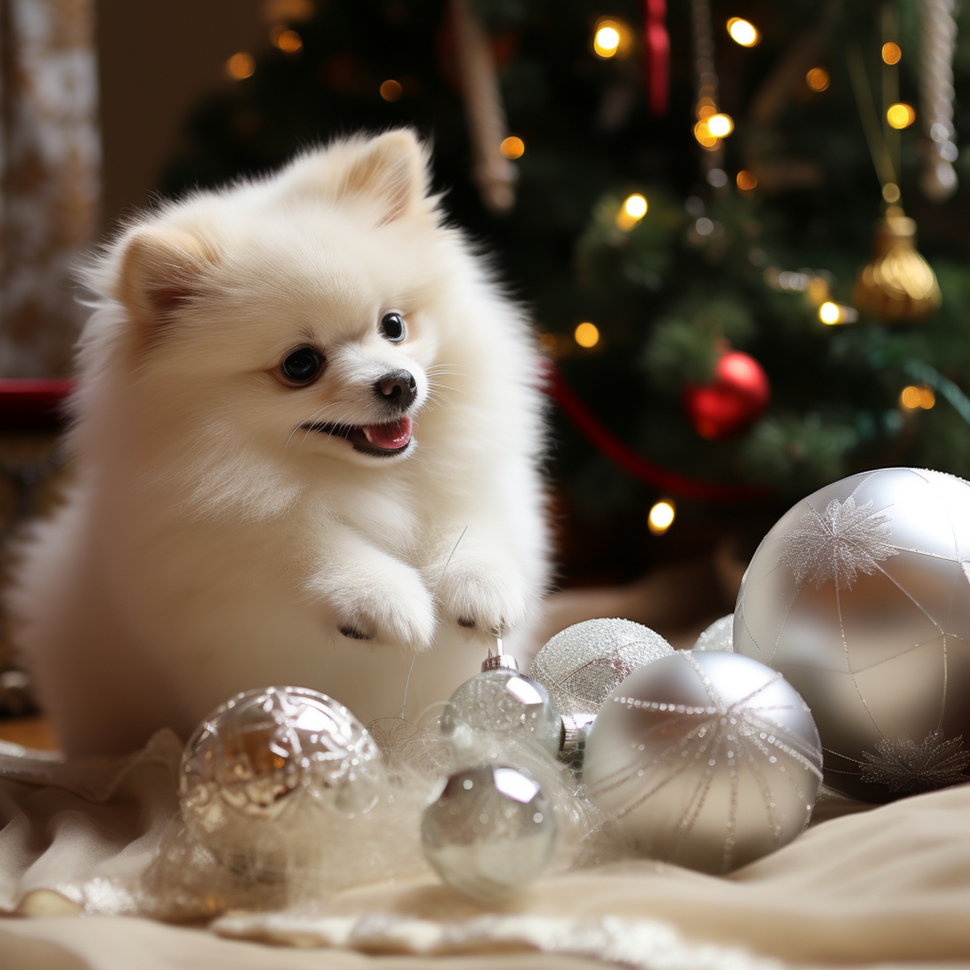 Pomeranian Dog At Christmas Free Stock Photo - Public Domain Pictures