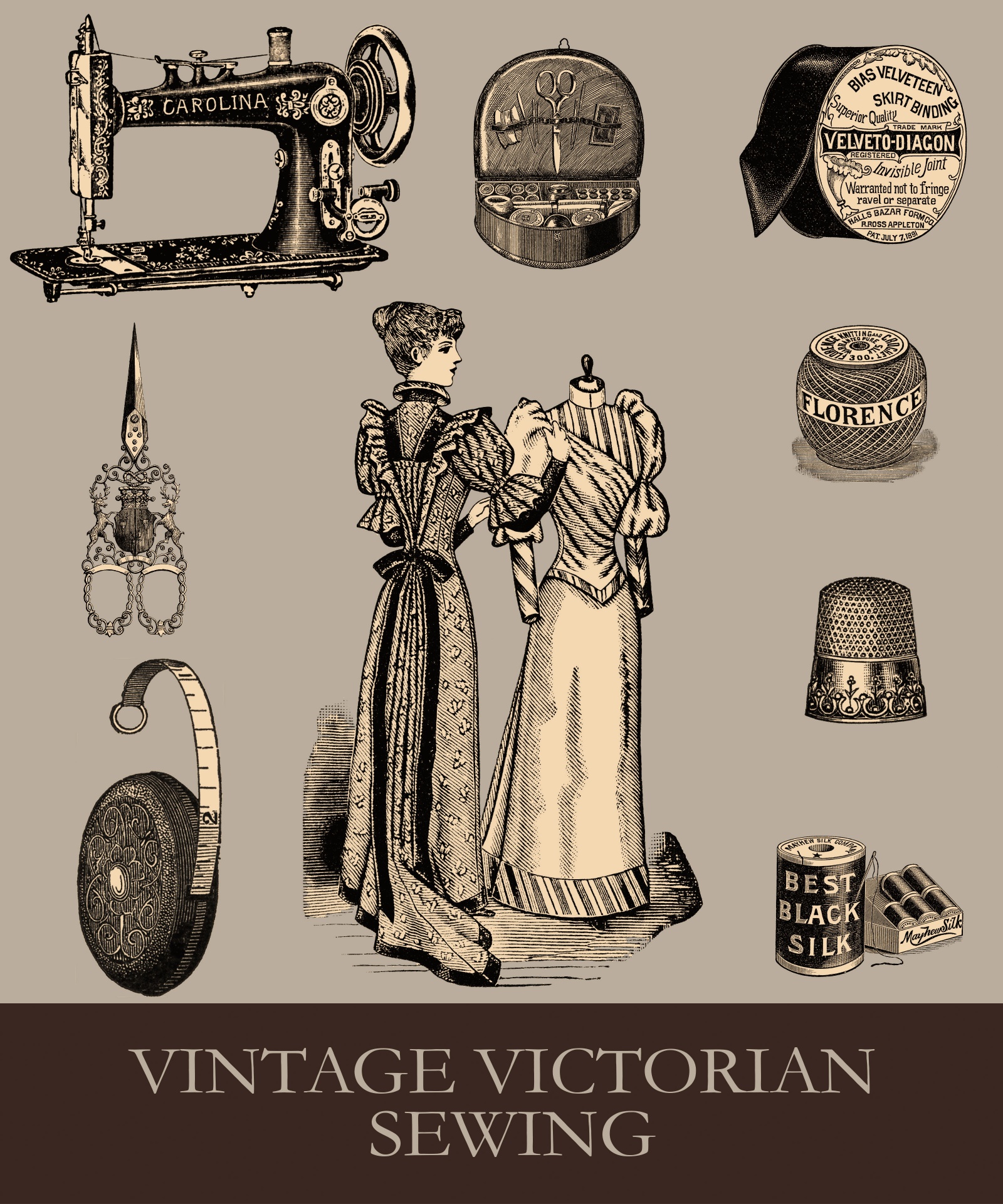Vintage Victorian Sewing Art