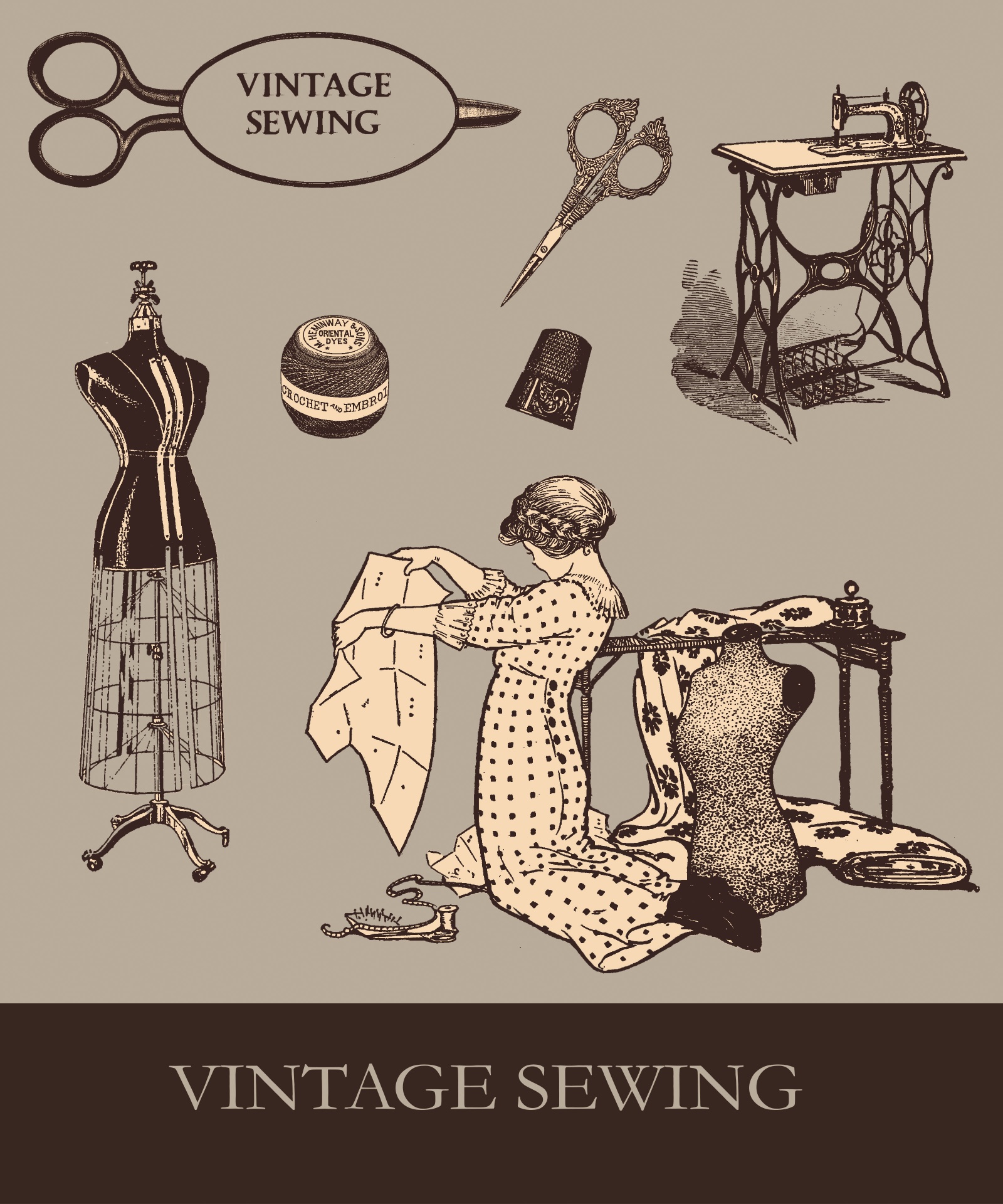 Vintage Victorian Sewing Art