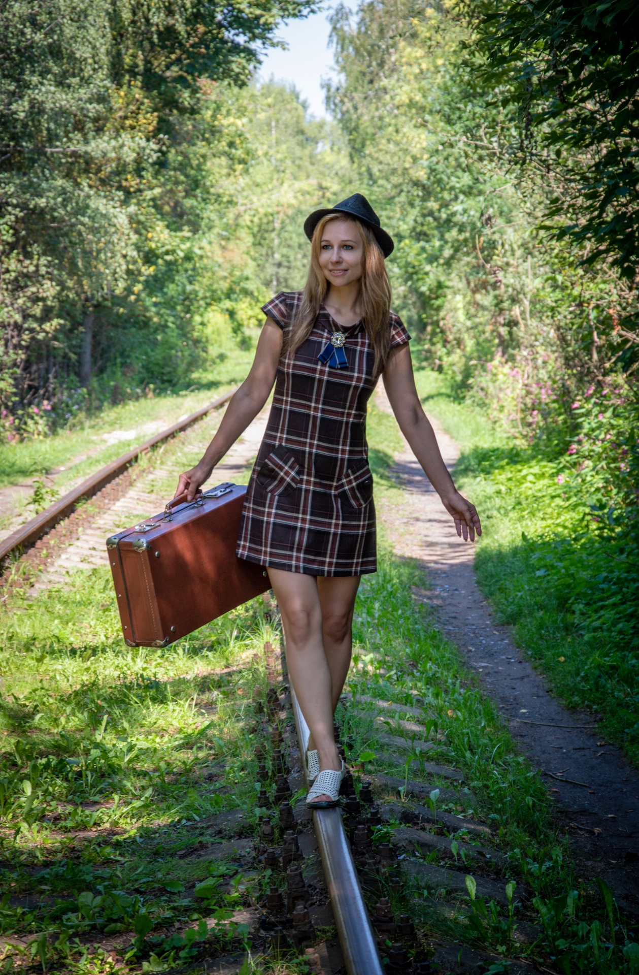 Woman, Suitcase, Railway, Journey