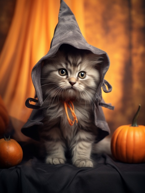 Halloween Dressed Kitten Free Stock Photo - Public Domain Pictures