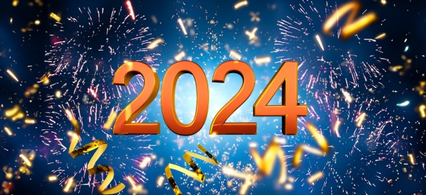 Jaar 2024 Nieuwjaarskaart 2024 