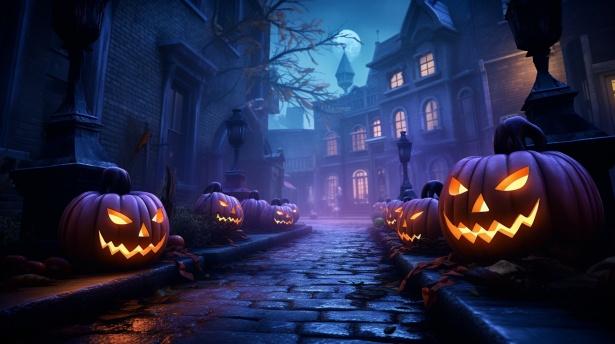Spooky Halloween Street Free Stock Photo - Public Domain Pictures