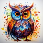 Abstract Owl Bird Art