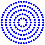 Blue Circles Concentric Pattern