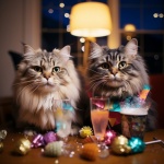 Cats On New Years Calendar Art