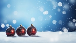 Christmas Baubles In The Snow