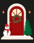 Christmas Decorated Front Door