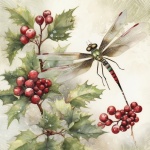 Christmas Dragonfly Calendar Art