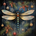 Christmas Dragonfly Calendar Art