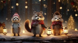 Christmas Forest Animals