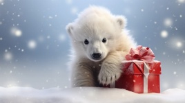 Christmas Polar Bear Cub