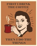Coffee Woman Retro Poster