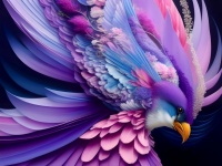 Colorful Bird With Open Wings 301