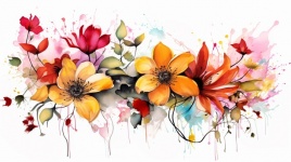 Colorful Watercolor Flowers