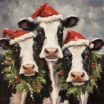Cow Christmas Calendar Art