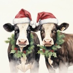 Cow Christmas Calendar Art