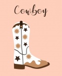 Cowboy Boot Art Illustration