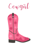 Cowgirl Boot Art Illustration