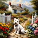Dog Cottage Garden Art