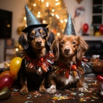 Dogs On New Years Calendar Art
