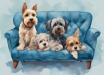 Dogs On The Couch Art