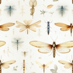 Dragonflies Seamless Pattern